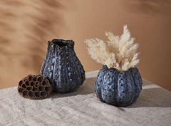 Blue ceramic vases