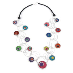 Multi-color circle necklace