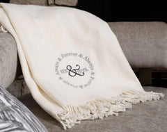 Personalized wedding throw