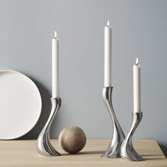 Georg Jensen set of 3 cobra candleholders