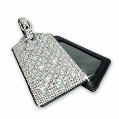 Silver jeweled luggage tag