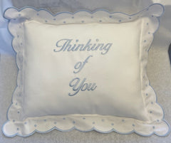 Scalloped edge pillow