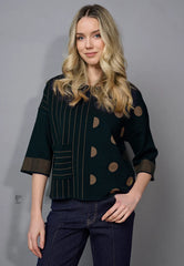 Stripe and polka dot sweater