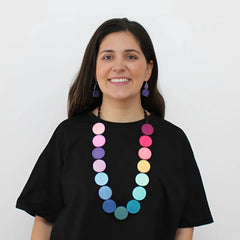 Rainbow wood necklace