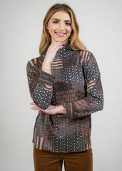 Reversible mock neck tunic