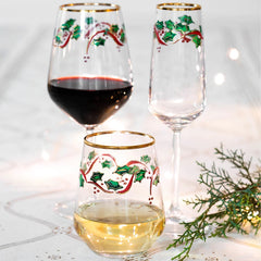 Holly glassware