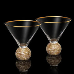 Set of 2 sparkle cocktail glasses