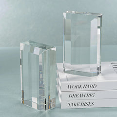 Crystal glass bookends