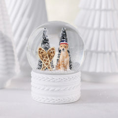 Mountain dog snow globe
