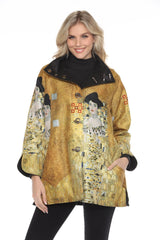 Lady in Gold raincoat