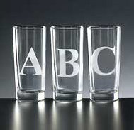 4 Initial hi-ball glasses