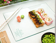 Monogrammed glass trays